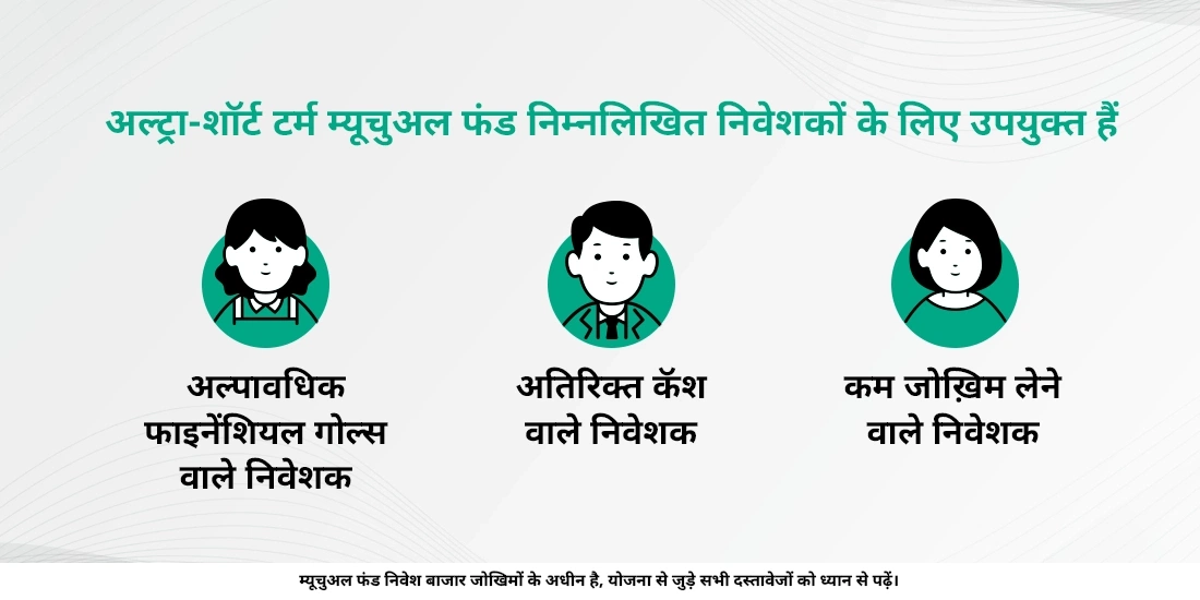 अल्ट्रा-शॉर्ट ड्यूरेशन फंड्स के बारे में निम्नलिखित बातें जानना आपके लिए आवश्यक है।