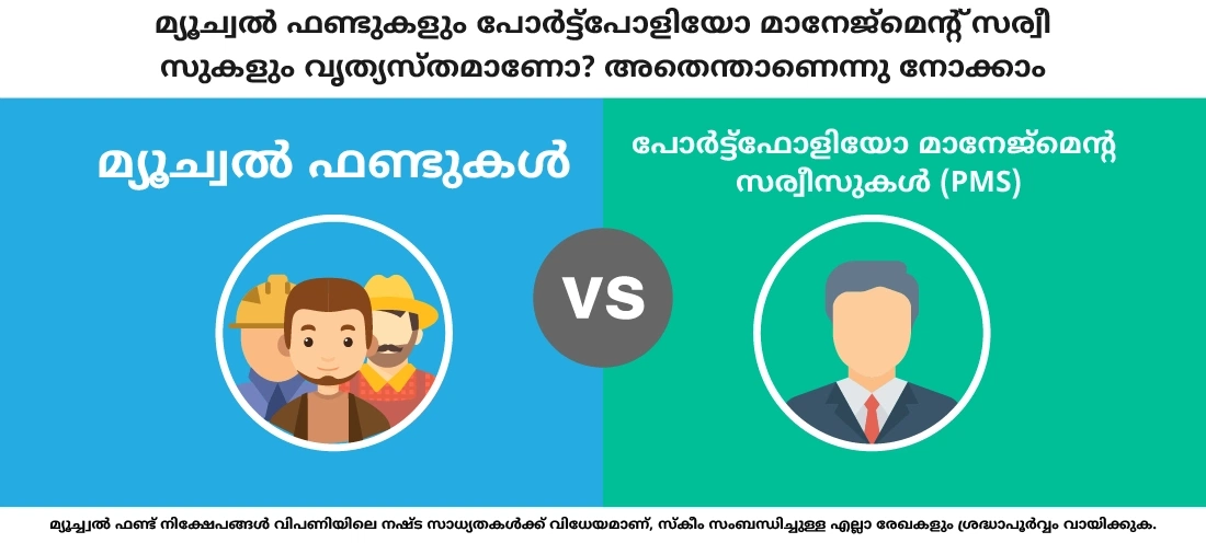 മ്യൂച്വല് ഫണ്ടുകള് എങ്ങനെയാണ് പോര്ട്ട്ഫോളിയോ മാനേജ്മെന്റ് സ്കീമുകളില് നിന്ന് വ്യത്യസ്തമാകുന്നത്?
