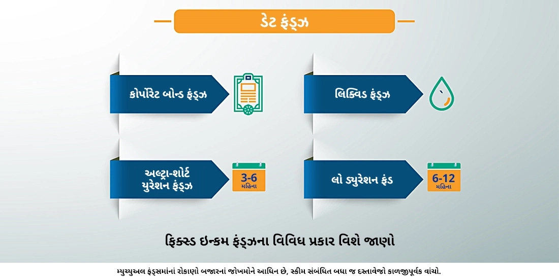 ડેટ ફંડ્ઝના વિભિન્ન પ્રકાર કયા છે?