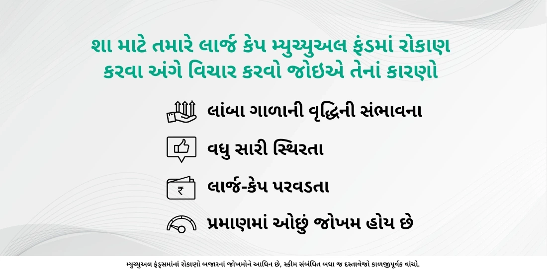 શા માટે તમારે લાર્જ કેપ ફંડમાં રોકાણ કરવા અંગે વિચાર કરવો જોઇએ?
