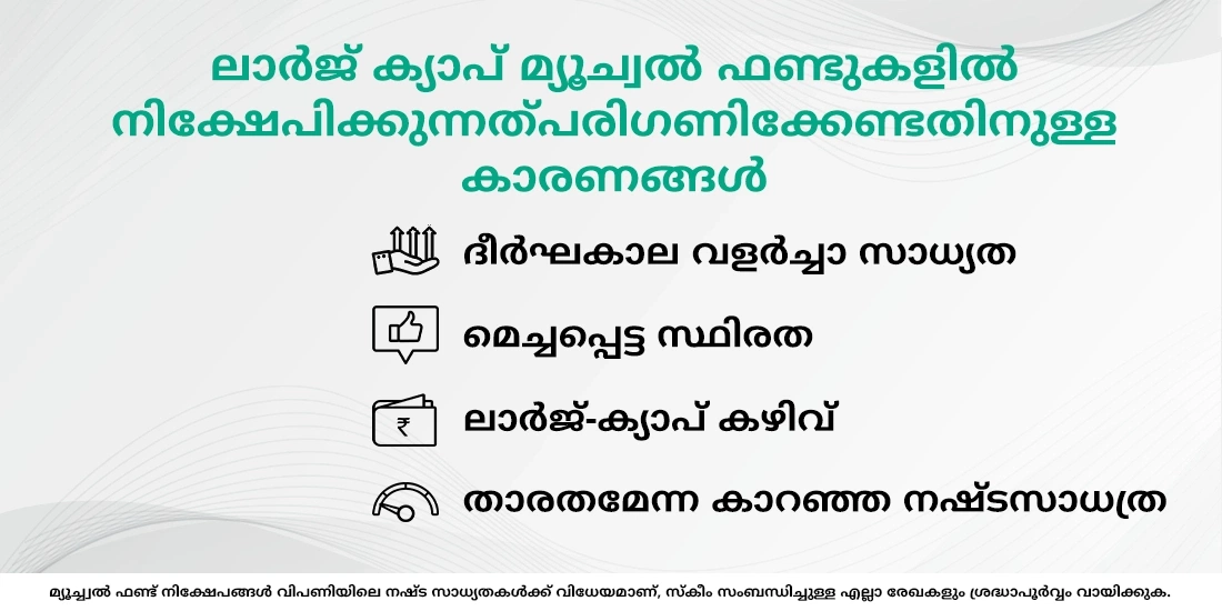 എന്തുകൊണ്ട് നിങ്ങൾ ലാർജ് ക്യാപ് ഫണ്ടുകളിൽ നിക്ഷേപിക്കുന്നത് പരിഗണിക്കണം?
