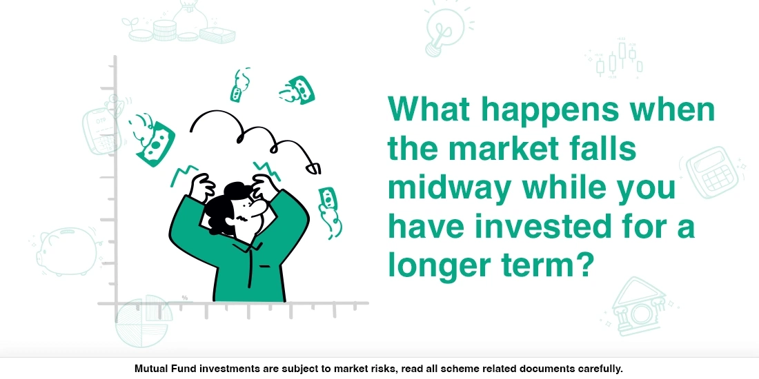 What happens when the market falls midway while you have invested for a longer term?
