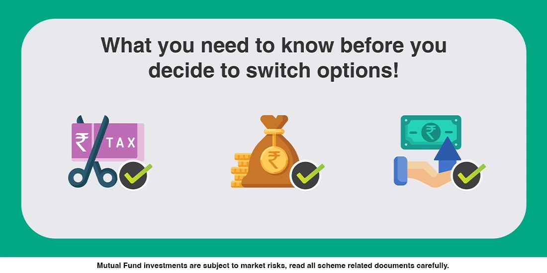 What should investors consider while switching from Dividend to Growth option