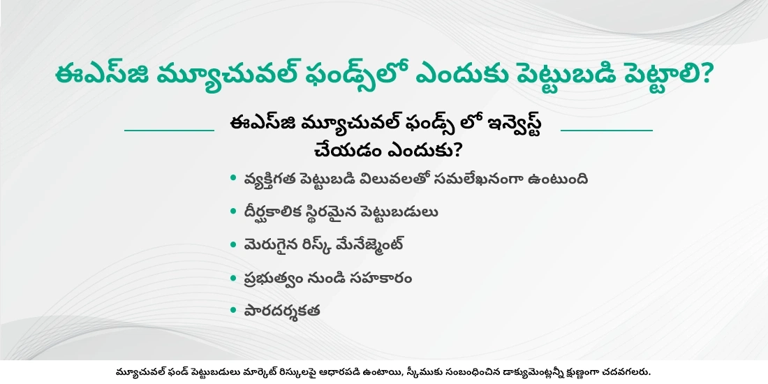 ఈఎస్జి ఫండ్స్ గురించి మీరు తెలుసుకోవలసిన విషయాలు