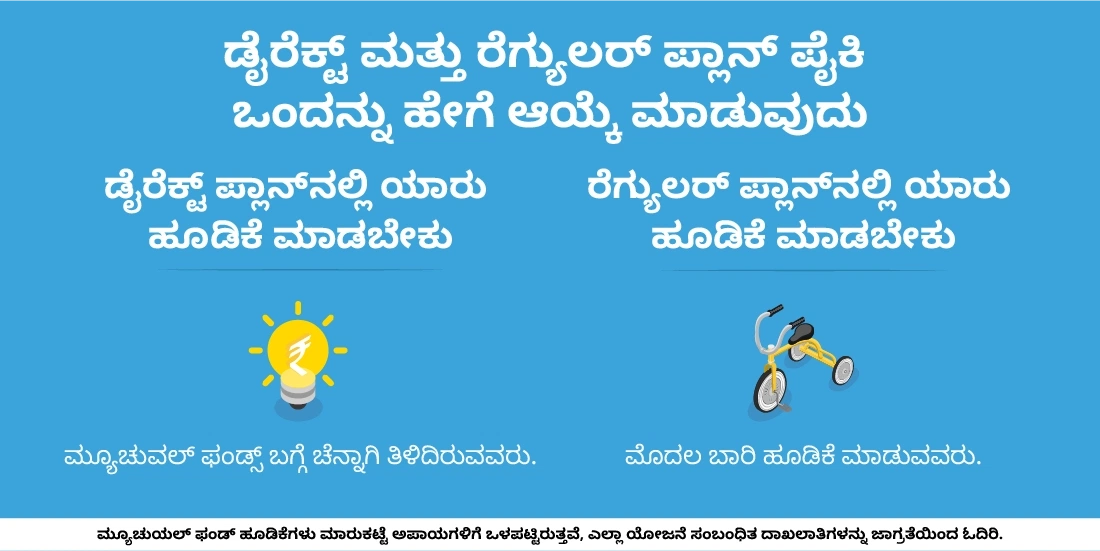 ಮ್ಯೂಚುವಲ್ ಫಂಡ್ನಲ್ಲಿ ಡೈರೆಕ್ಟ್ ಮತ್ತು ರೆಗ್ಯುಲರ್ ಪ್ಲಾನ್ ಪೈಕಿ ಒಂದನ್ನು ಹೇಗೆ ಆಯ್ಕೆ ಮಾಡುವುದು?
